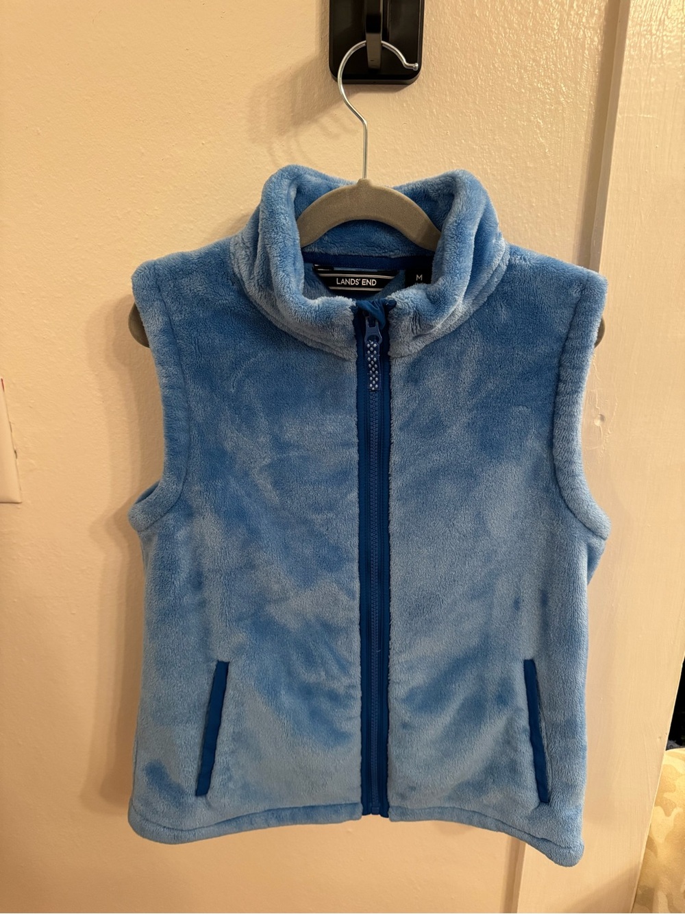 Kids Lands' End Bright Blue Plush Fleece Vest